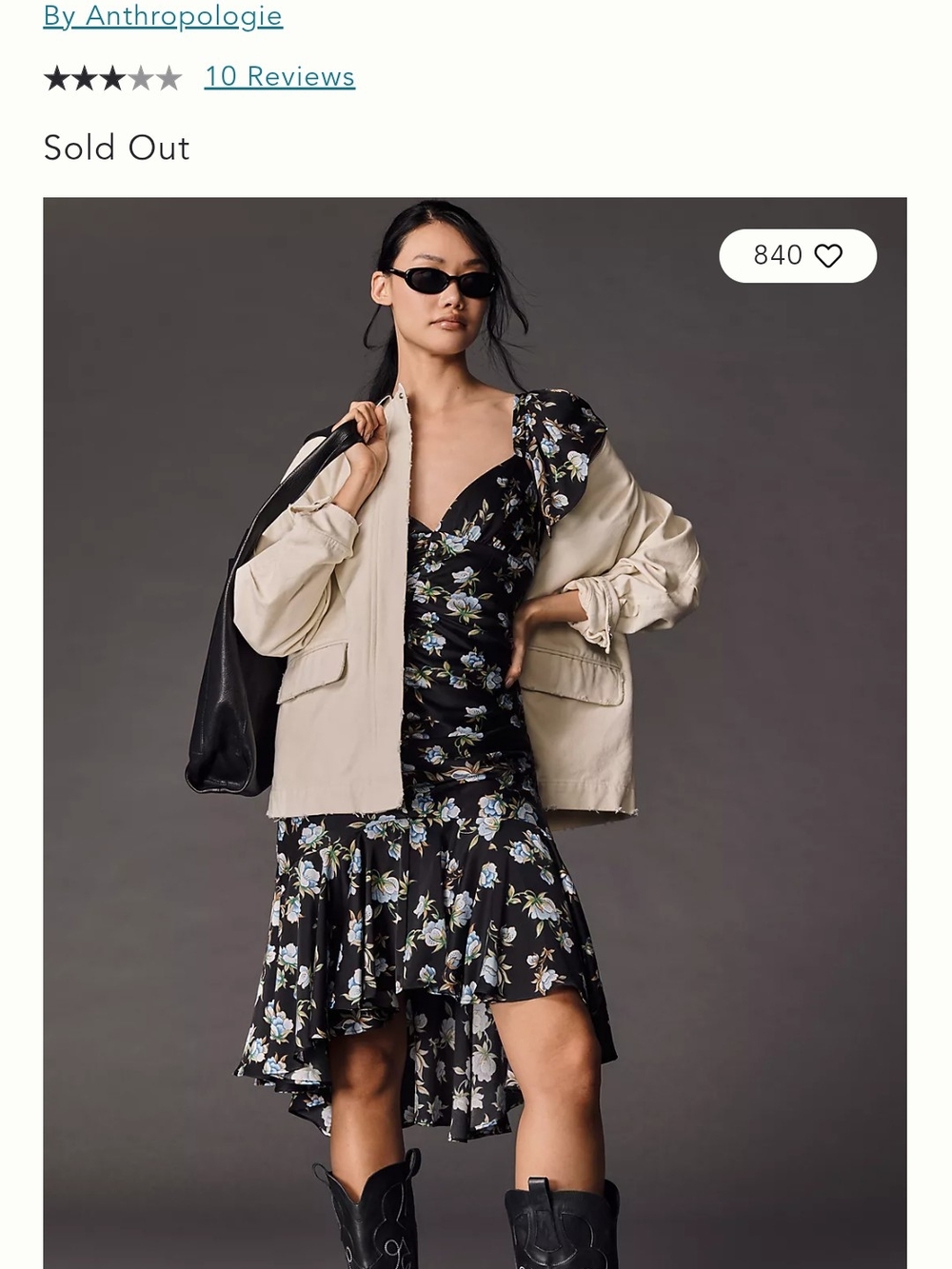 NWOT Anthropologie Sweetheart Ruched Drop-Waist Dress